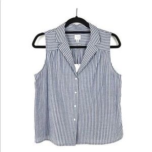 A new day: blue striped tank top